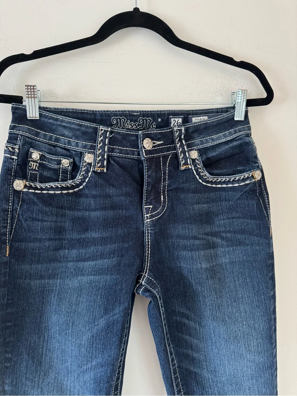 Miss Me mid-rise curvy boot Jeans Size 26 × 30 Bootcut Flare - Picture 5 of 16